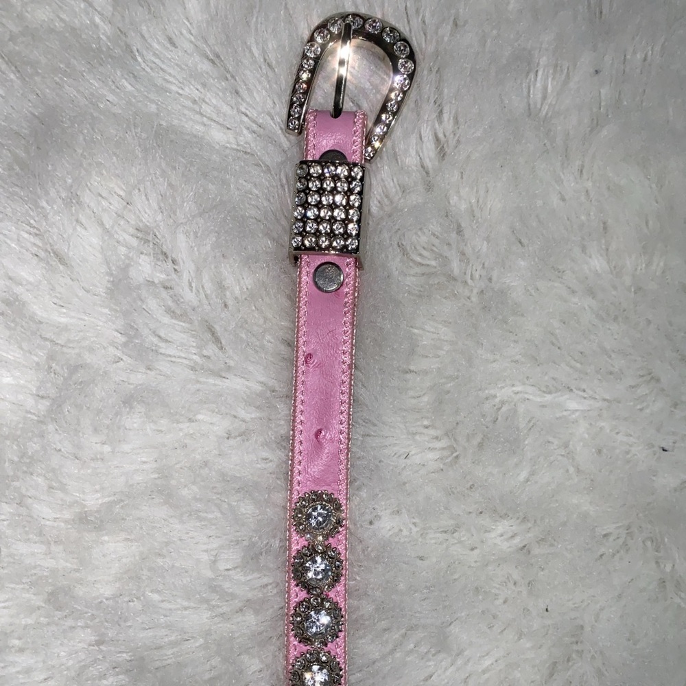 Country Couture Ostrich Rhinestone Belt Western Rodeo